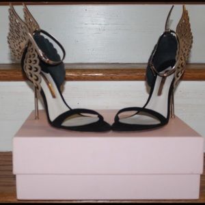 Sophia Webster Evangeline Angel Wing Sandals, Black/Rose Gold